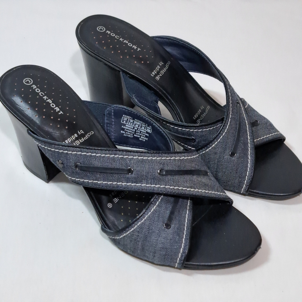 Rockport Heeled Sandal in Navy Marine Size 9